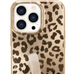 IPhone 14 Pro Loopy Case - Gold Leopard print